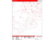 Atlantic City Wall Map Zip Code Red Line Style 2022